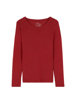 Langarmshirt aus Bio Wolle(cranberry, L)