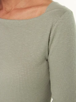 Langarmshirt Rippe aus Bio Baumwolle(seegras, XXS)