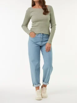Langarmshirt Rippe aus Bio Baumwolle(seegras, XXS)