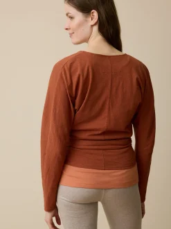 Langarm-Wickelshirt aus Bio Baumwolle/Hanf(kastanie, 36)
