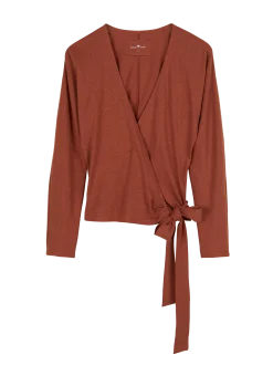 Langarm-Wickelshirt aus Bio Baumwolle/Hanf(kastanie, 36)
