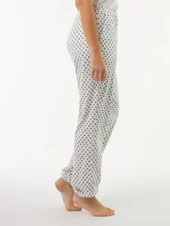Lange Schlafhose aus Bio Baumwolle(batikdruck pazifik, XS)