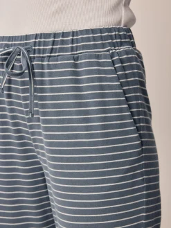 Lange Schlafhose aus Bio-Baumwolle(schieferblau ringel, XS)