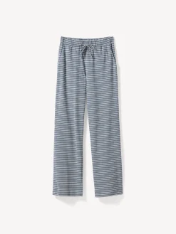 Lange Schlafhose aus Bio-Baumwolle(schieferblau ringel, XS)