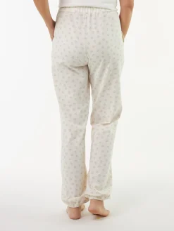 Lange Schlafhose aus Bio Baumwolle(blume weiss, XS)