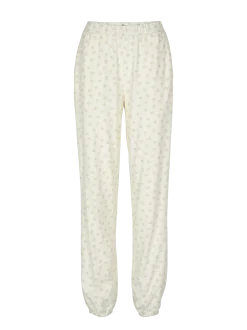 Lange Schlafhose aus Bio Baumwolle(blume weiss, XS)
