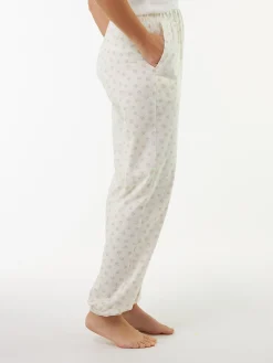 Lange Schlafhose aus Bio Baumwolle(blume weiss, XS)