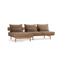 Loungesofa Lana(Wollstoff Stavang haselnuss, Buche, 260 x 160 cm mit Liegeteil links/re)