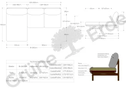 Loungesofa Lana(Wollstoff Stavang haselnuss, Buche, 260 x 160 cm mit Liegeteil links/re)