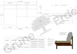 Loungesofa Lana(Wollstoff Stavang haselnuss, Eiche, 260 x 160 cm mit Liegeteil links/re)