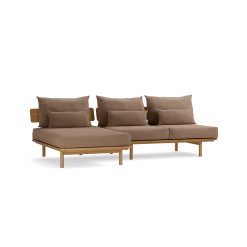 Loungesofa Lana(Wollstoff Stavang haselnuss, Eiche, 260 x 160 cm mit Liegeteil links/re)