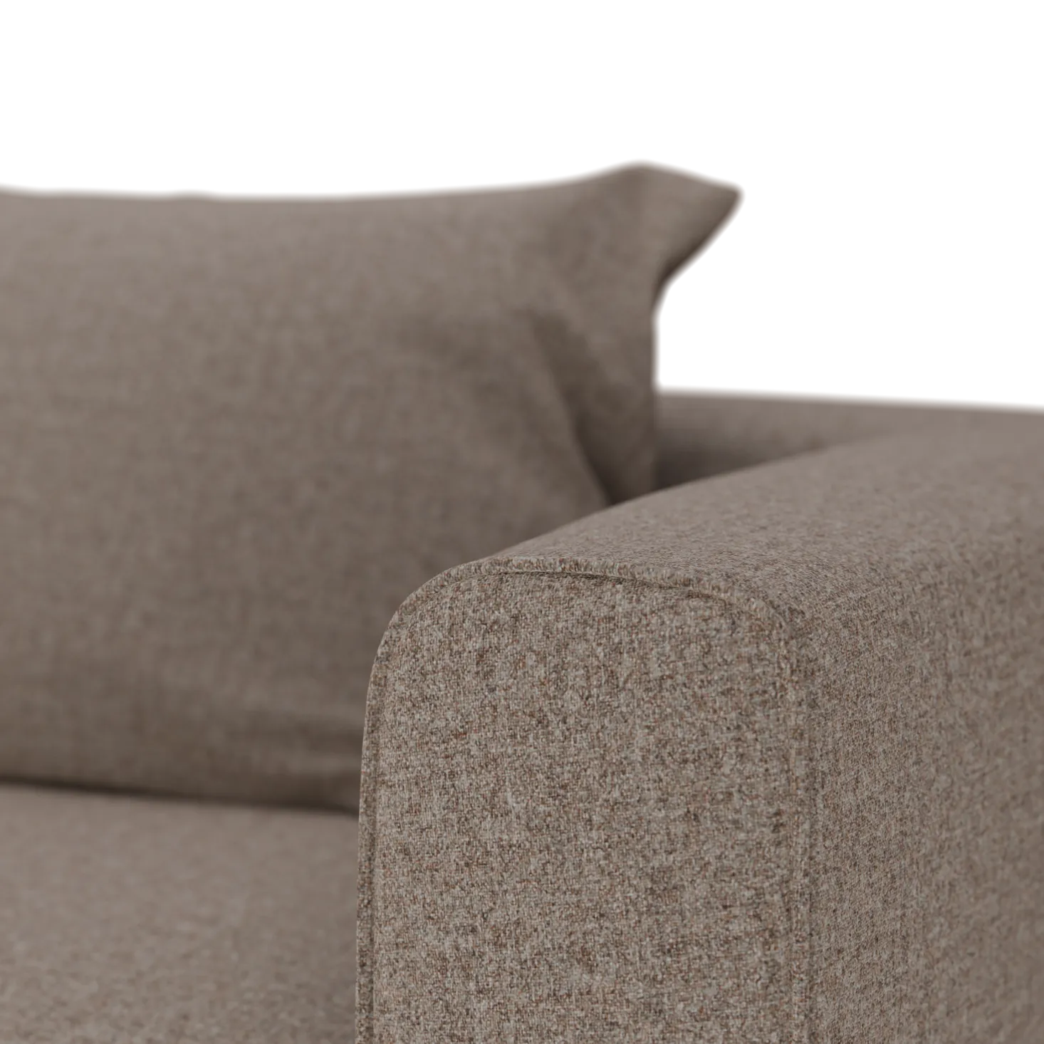 Lounge-Sofa Sereno mit Schlaffunktion, B 320,5 x T 180 cm(Wollstoff Tano natur, Buche, Liegeteil rechts)