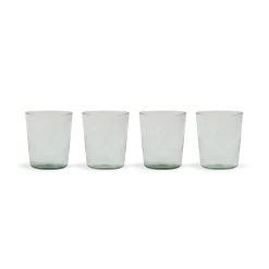 mundgeblasenes Trinkglas aus recycling Weinflaschen4er-Set, transparent