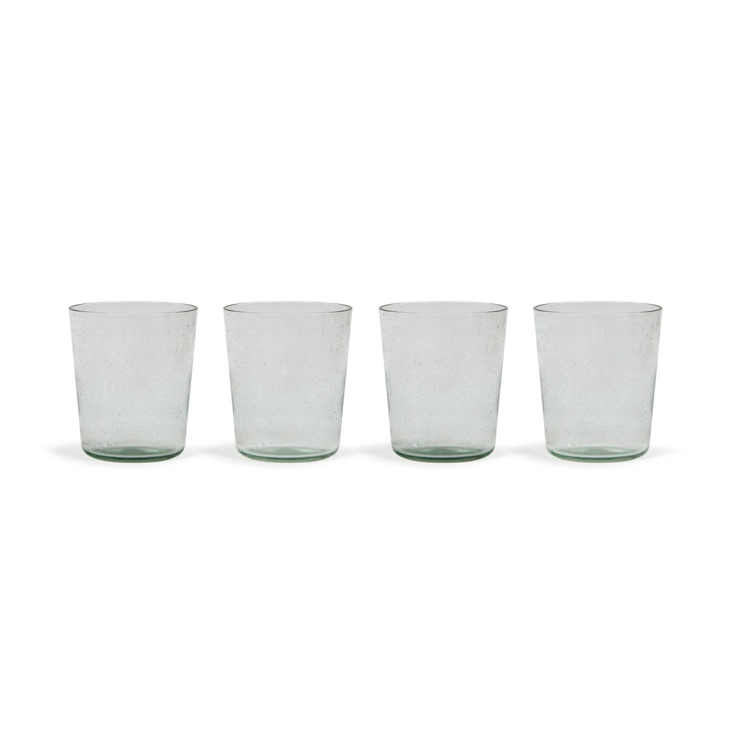 mundgeblasenes Trinkglas aus recycling Weinflaschen4er-Set, transparent