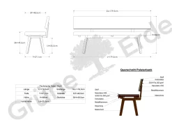 Polsterbank Mirato(Wollstoff Stavang sand, 180 cm, Eiche)