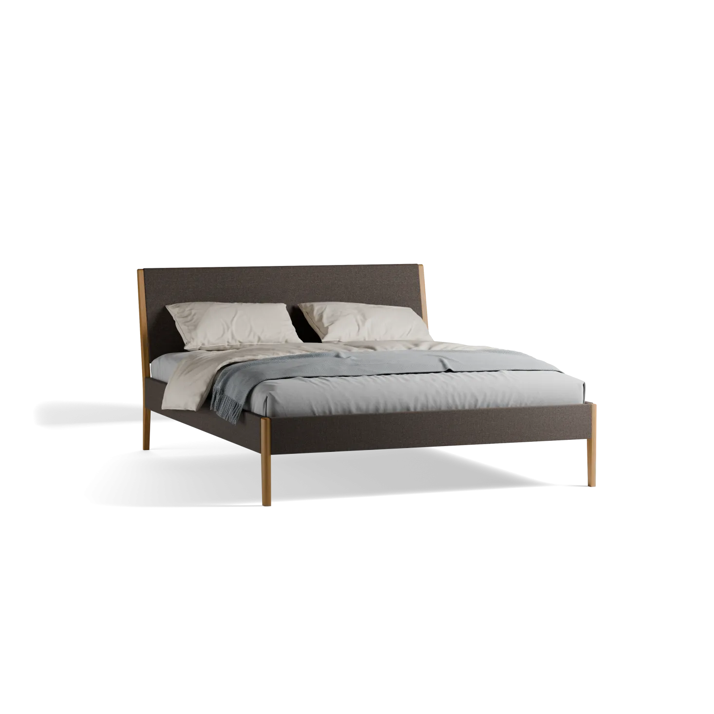 Polsterbett Almeno(Wollstoff Elverum Nougat, Eiche, 160 x 200 cm)