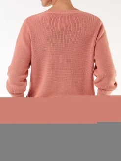 Pullover 3/4 Arm aus Bio Baumwolle(pfirsich, XS)