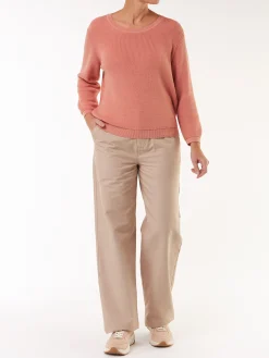 Pullover 3/4 Arm aus Bio Baumwolle(pfirsich, XS)