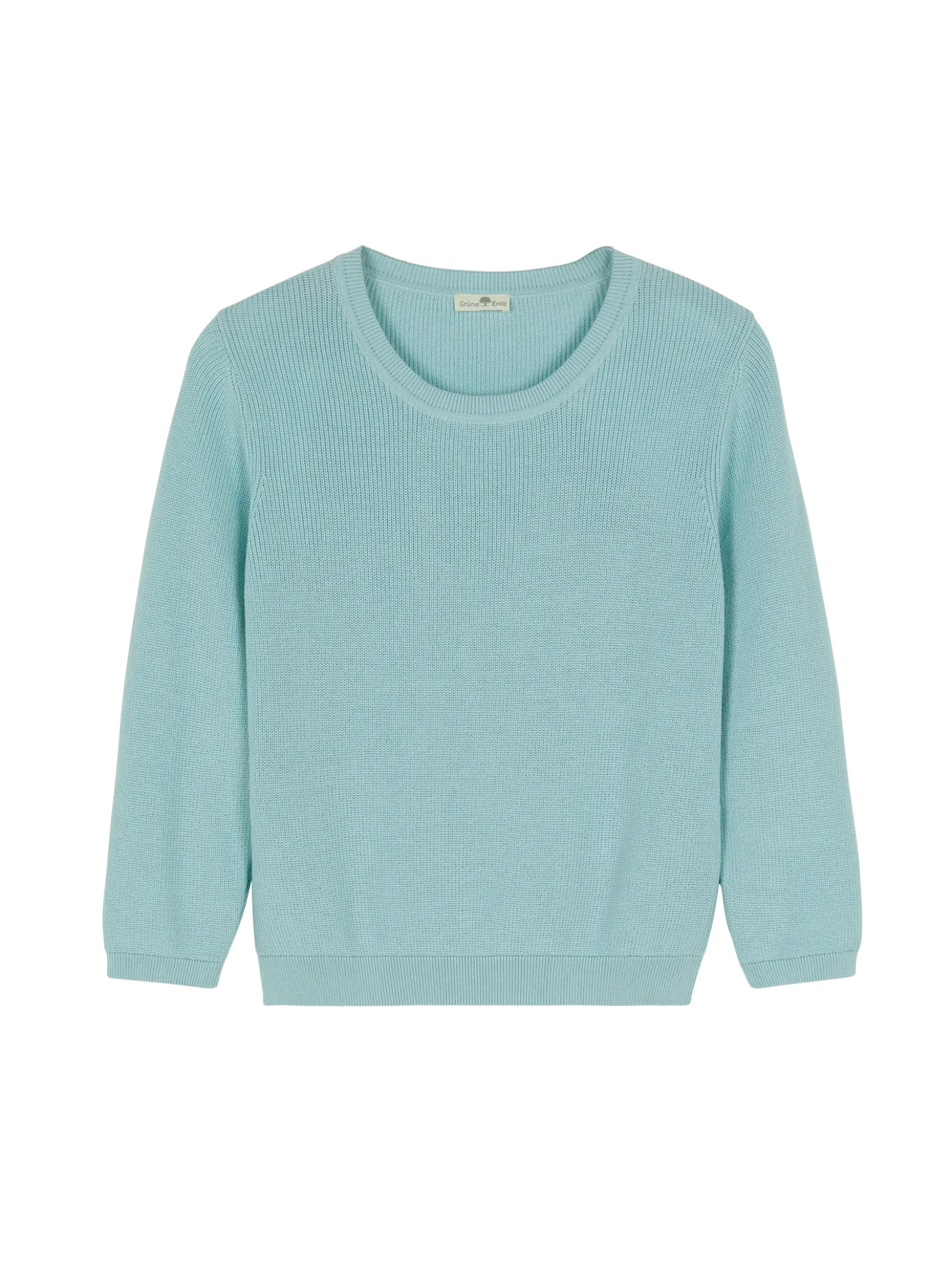 Pullover 3/4 Arm aus Bio Baumwolle(aquamarine, XS)