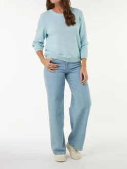 Pullover 3/4 Arm aus Bio Baumwolle(aquamarine, XS)