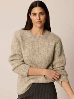 Pullover aus Alpaka und Bio Baumwolle(grau melange, L)
