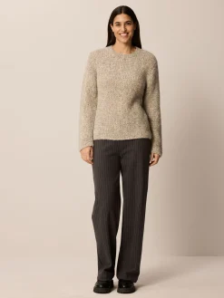 Pullover aus Alpaka und Bio Baumwolle(grau melange, L)