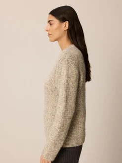 Pullover aus Alpaka und Bio Baumwolle(grau melange, L)
