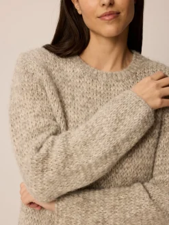 Pullover aus Alpaka und Bio Baumwolle(grau melange, L)