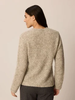Pullover aus Alpaka und Bio Baumwolle(grau melange, L)