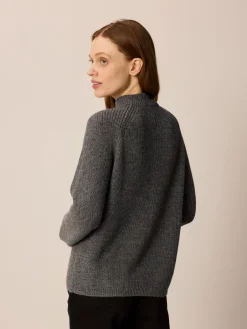 Pullover aus Alpakawolle(anthrazit melange, XS)