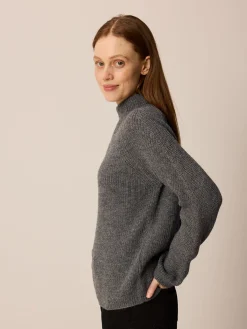 Pullover aus Alpakawolle(anthrazit melange, XS)