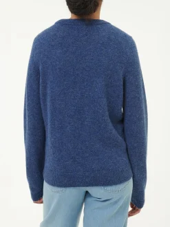 Pullover aus Alpakawolle(blau melange, S)