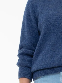 Pullover aus Alpakawolle(blau melange, S)
