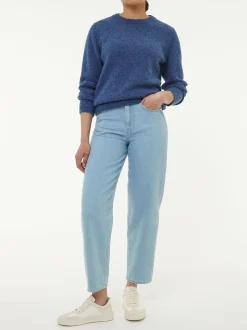 Pullover aus Alpakawolle(blau melange, S)