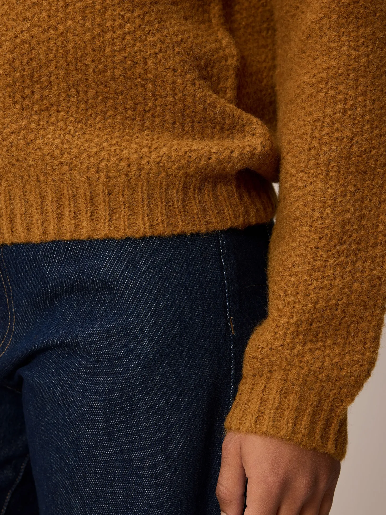 Pullover aus Alpakawolle(caramel, L)