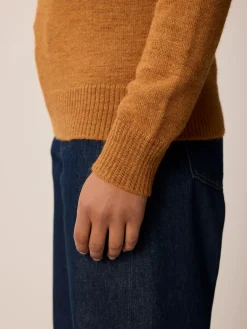 Pullover aus Alpakawolle(caramel, S)