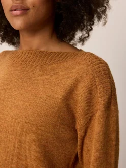 Pullover aus Alpakawolle(caramel, S)