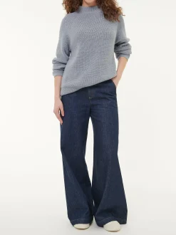 Pullover aus Alpakawolle(lichtblau melange, S)