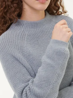 Pullover aus Alpakawolle(lichtblau melange, S)