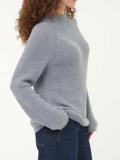 Pullover aus Alpakawolle(lichtblau melange, S)