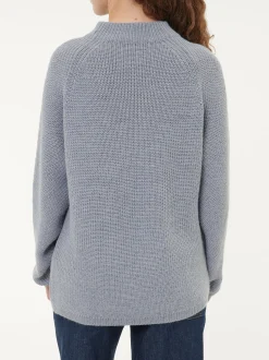 Pullover aus Alpakawolle(lichtblau melange, S)