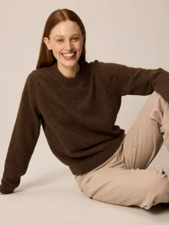 Pullover aus Alpakawolle(mokka melange, XS)