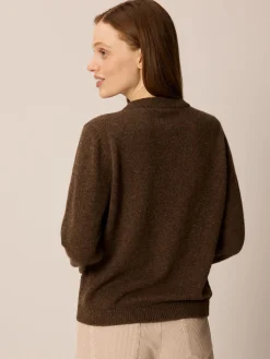 Pullover aus Alpakawolle(mokka melange, XS)