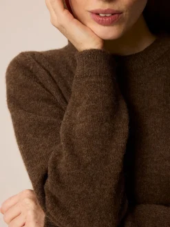 Pullover aus Alpakawolle(mokka melange, XS)