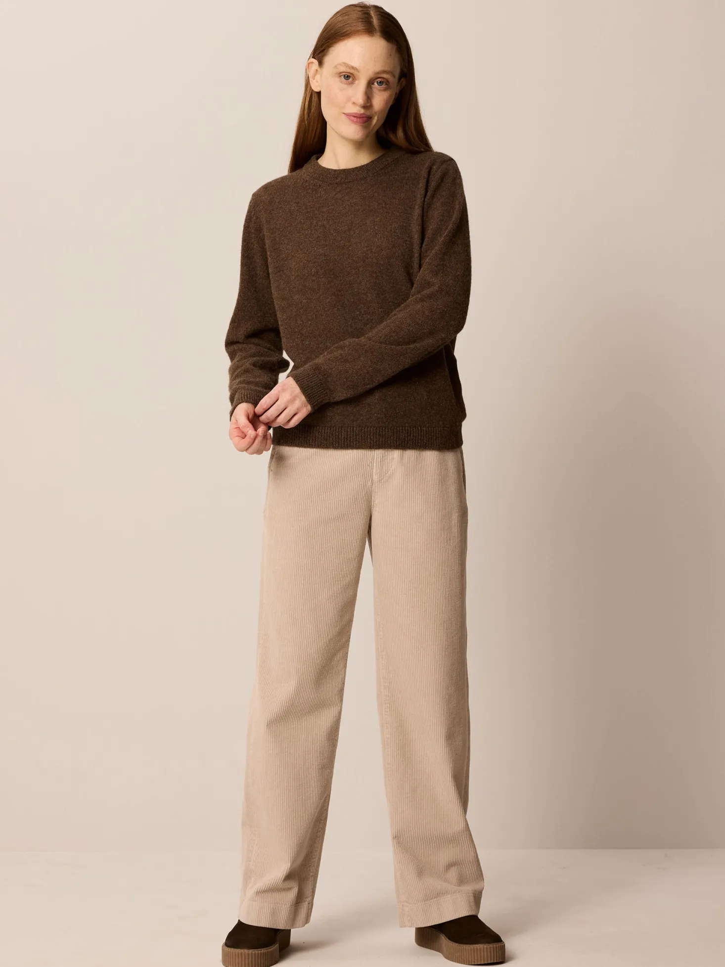 Pullover aus Alpakawolle(mokka melange, XS)