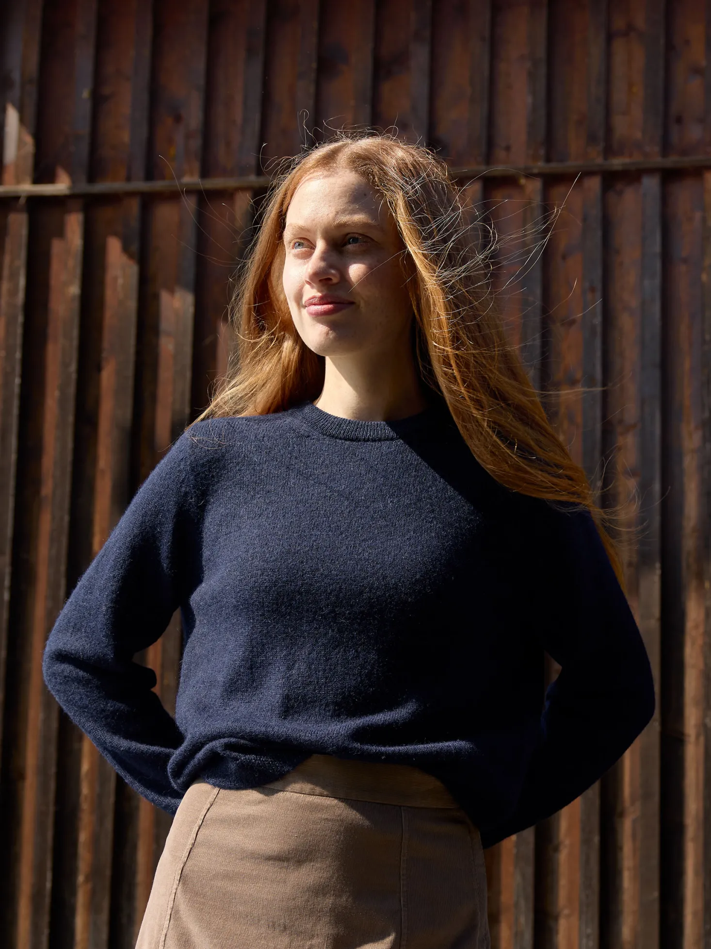 Pullover aus Alpakawolle(mokka melange, XS)