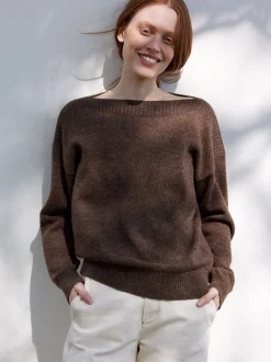 Pullover aus Alpakawolle(mokka, S)