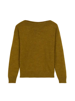 Pullover aus Alpakawolle(ocker gold, XS)
