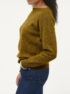 Pullover aus Alpakawolle(ocker gold, S)