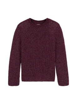 Pullover aus Alpakawolle und Bio-Baumwolle(aubergine melange, L)